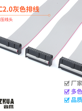 IDC2.0mm间距灰色排线FC6/8/10/12/14/16/20P JTAG JLINK下载线