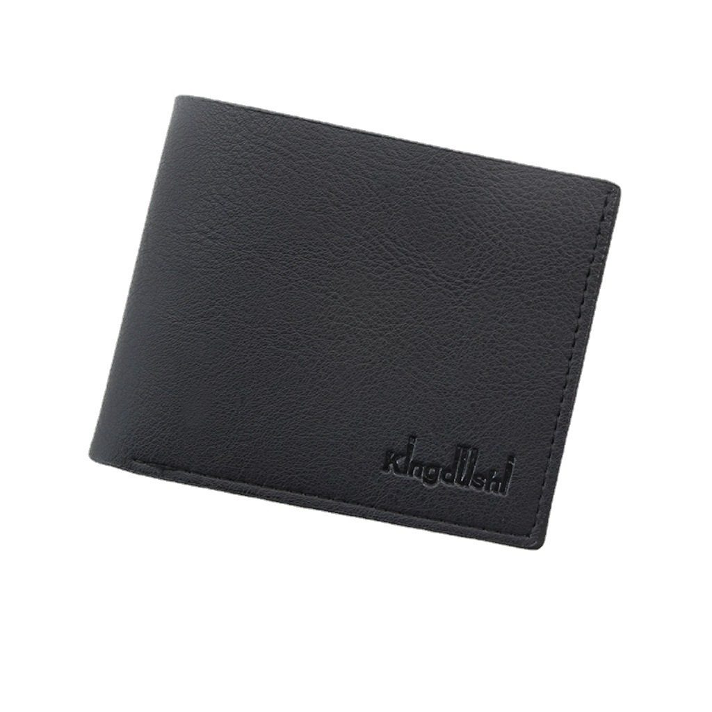 时尚男士钱包 短款潮流休闲简约钱包纯色大容量PU零钱皮夹