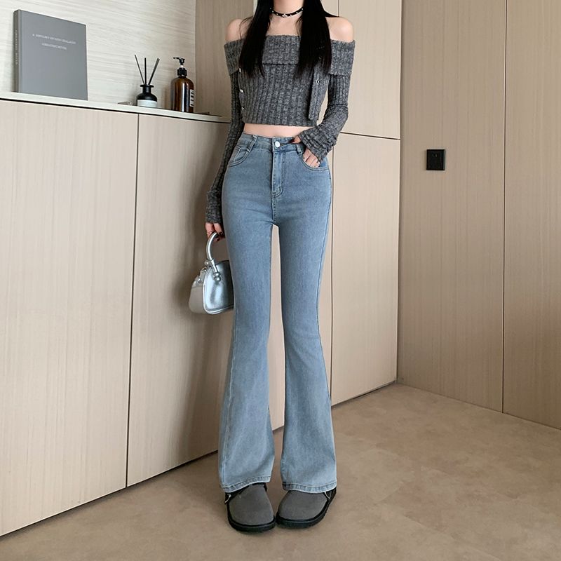 复古微喇叭牛仔裤女春秋2025新款