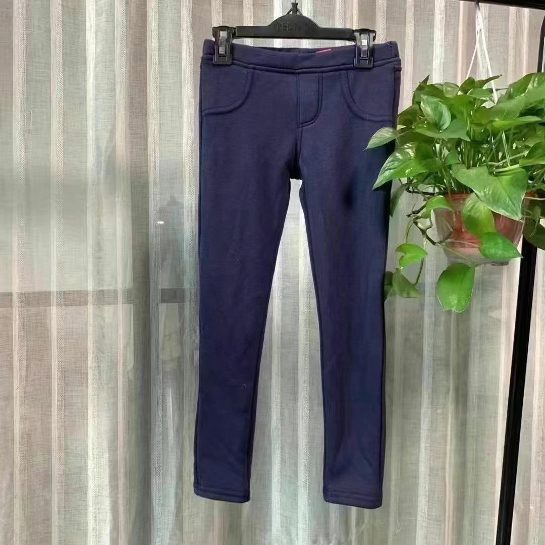 超值外单女童秋冬新款松紧腰不倒绒舒适打底长裤裤子儿童加绒洋气