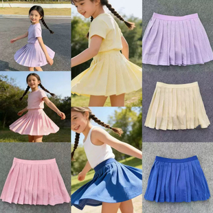 12百搭多巴胺百褶休闲防走光半身裙裙裤 女童2 新款 合集外单26夏季