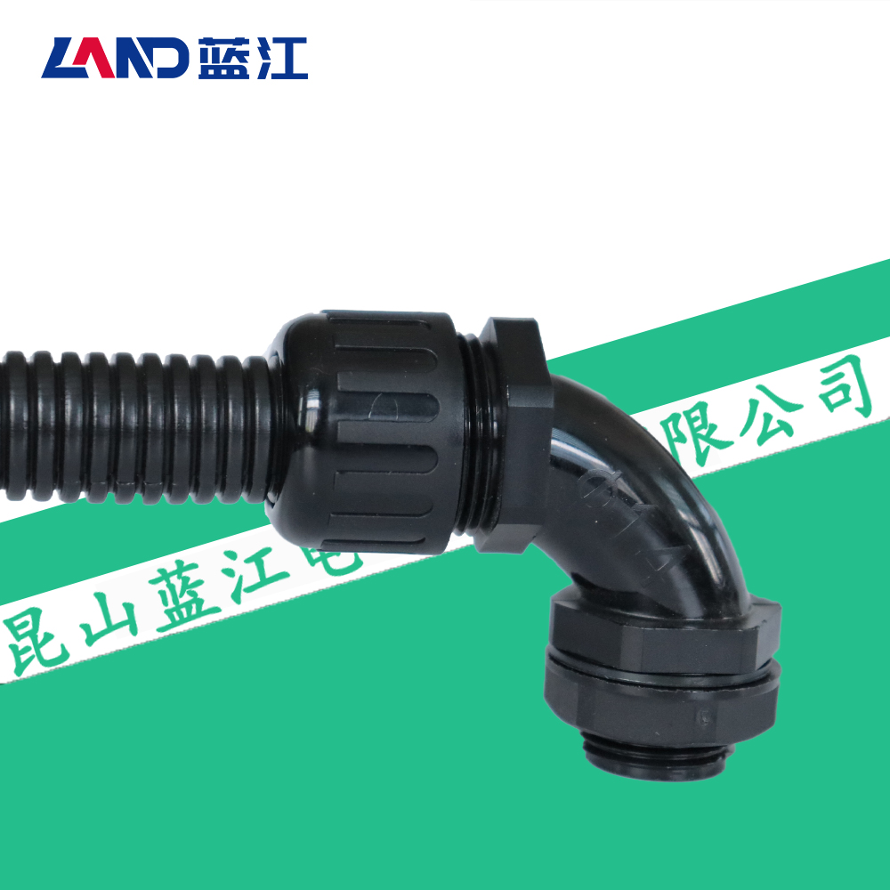 蓝江大弧度尼龙波纹管防水弯头