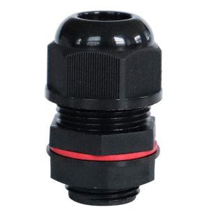 蓝江LAND 阻燃尼龙电缆固定头黑色灰白V0防火塑料防水接头格兰头