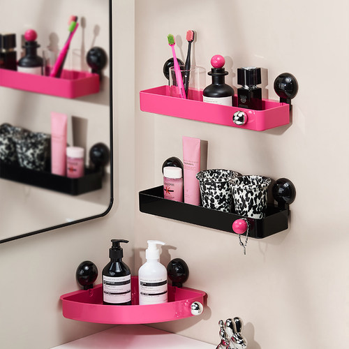 黑粉浴室置物架免打孔高级感