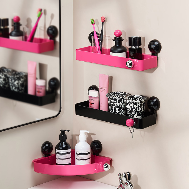 诺室吸盘浴室置物架免打孔壁挂式卫生间洗漱台转角墙上收纳多巴胺