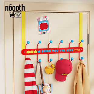 诺室门后挂钩免打孔一排挂衣架门背式挂衣服神器卧室收纳置物架