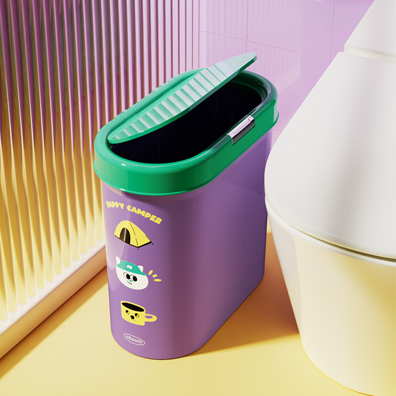 高颜值厕所窄缝卫生间夹缝垃圾桶