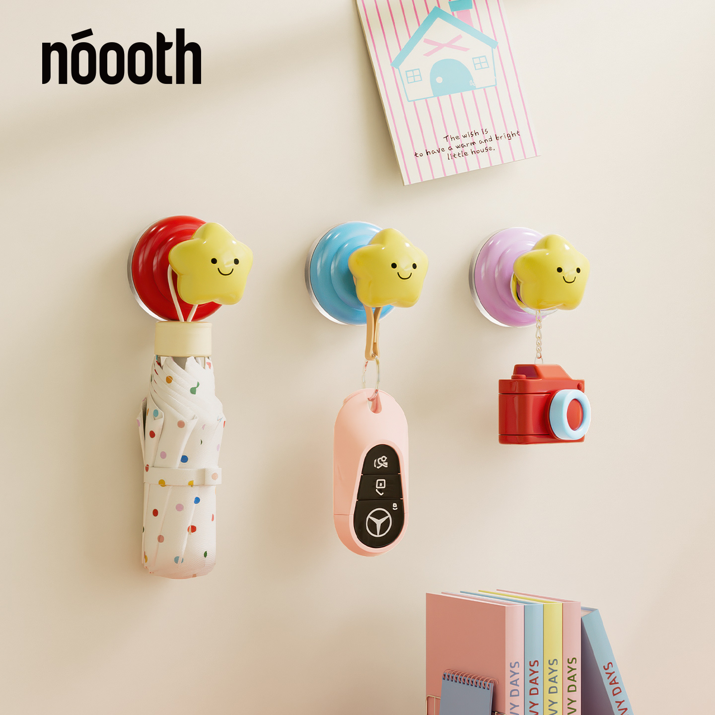 星星吸盘挂钩强力粘胶免打孔承重粘钩门后帽子厨房浴室卫生间墙壁