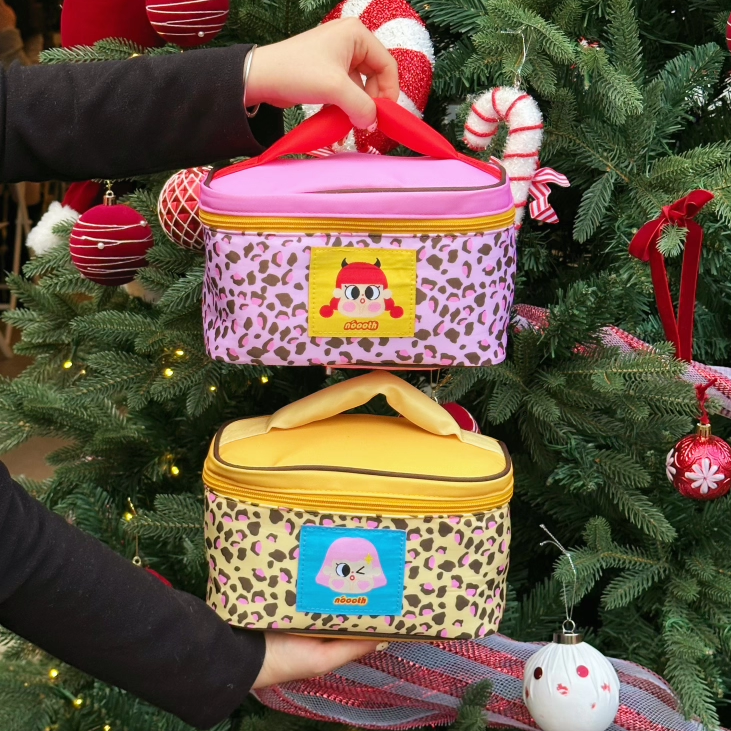 诺室桃桃丸豹纹化妆包女2026新款便携大容量手提化妆刷收纳洗漱袋,收纳整理,化妆包,淘宝优惠券,粉丝福利购,淘宝优惠卷