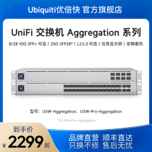 UniFi USW-Pro-Aggregation L3交换机28口万兆光/4口SFP28光25G/1U/企业核心汇聚集中网管Ubiquiti优倍快UBNT