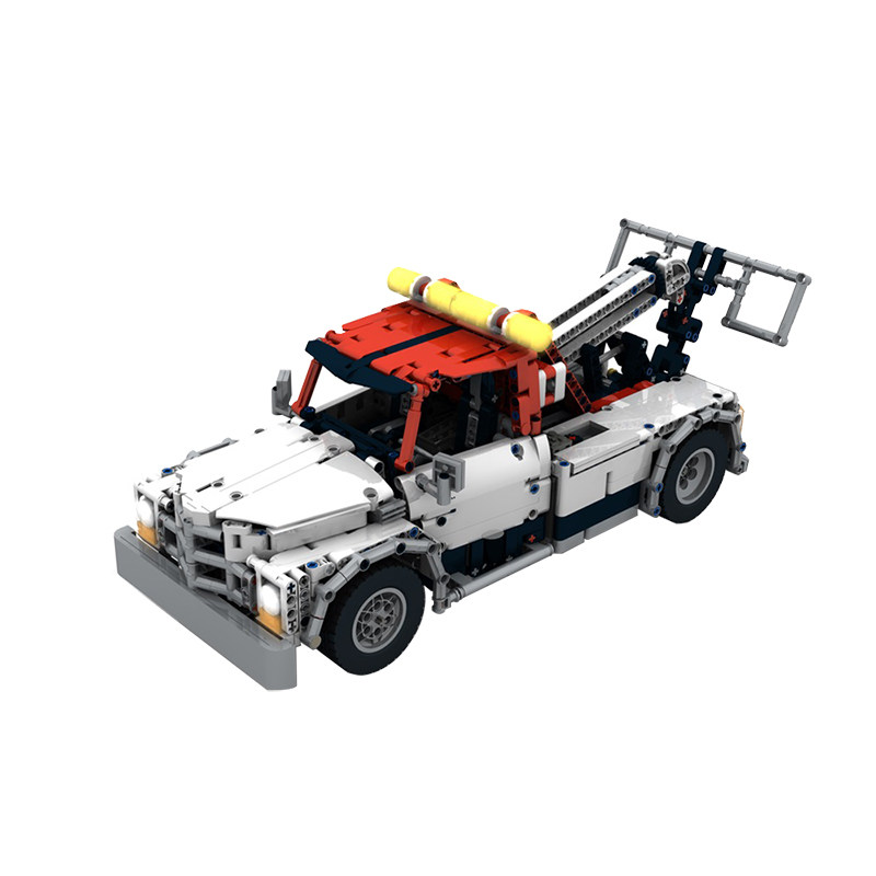 future moc益智拼装积木科技系列8036遥控道路救援拖车工程车套装