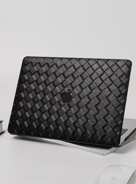 宽版暗黑色编织纹16寸笔记本MacM1air13寸电脑壳15/12/11寸保护壳