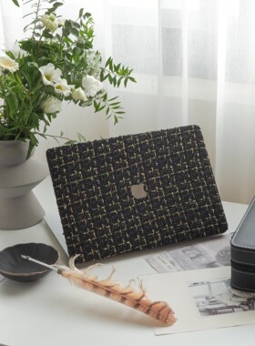 平织小香风素黑Mac13.6寸M1保护套air15寸电脑壳pro13寸保护壳14