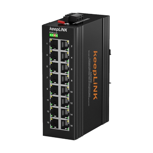 keepLINK友联  工业交换机16口百兆非管理型导轨式 KP-9000-65-16TX