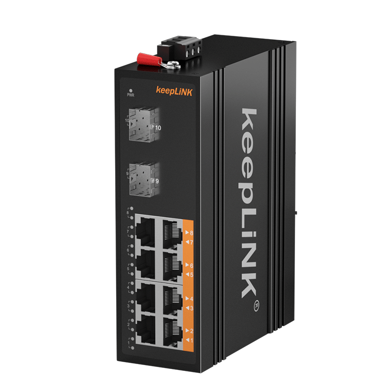 keepLINK友联 POE工业级千兆2光8电SFP/单模双纤/多模双纤/单模单纤以太网交换机 KP-9000-45-2GX8GP