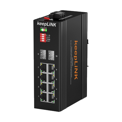 keepLINKpoe工业交换机2光8电