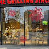 2026马年春节烟花窗花装 饰周年庆玻璃门静电贴纸橱窗新年布置贴画