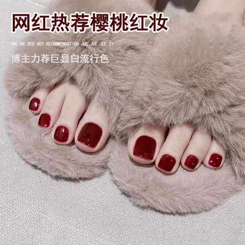 夏季流行色爆闪亮片脚趾