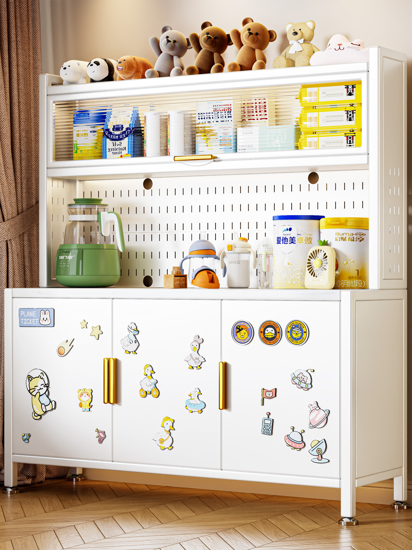 婴儿喂养台收纳柜宝宝用品置物架落地多层多功能大容量整理储物柜,收纳整理,整理架/置物架/收纳架,淘宝优惠券,粉丝福利购,淘宝优惠卷