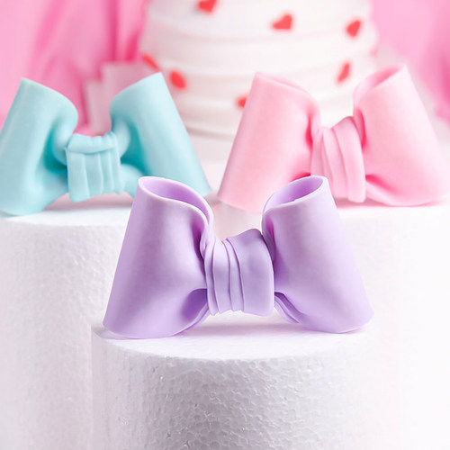 软陶蝴蝶结蛋糕装饰摆件