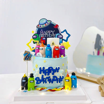 太空狼人杀蛋糕装饰摆件