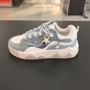 安踏小海星板鞋女2春季新款1复古平底增高休闲运动鞋子122618036