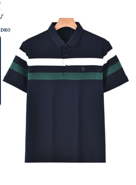 保罗彼得夏季新款男士商务休闲宽松短袖POLO衫T恤上衣TEDB41570