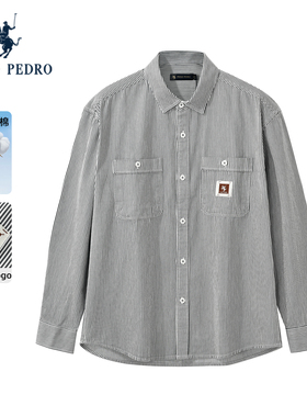 保罗彼得2025秋新款衬衫男条纹纯棉透气休闲长袖开衫CKECC00140