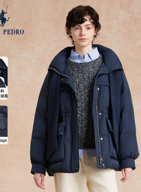 保罗彼得2025冬季女90鸭绒羽绒服可拆卸帽收腰保暖外套WWEDR00371