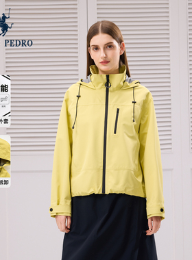 保罗彼得2026春新款女士夹克派克服短连帽防风防水外套YIFAJ00680