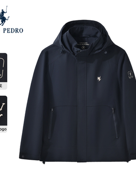 保罗彼得2025秋季新款连帽男士短外套防风休闲工装夹克REEC83240