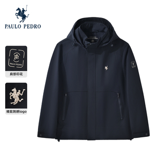保罗彼得2025秋季新款连帽男士短外套防风休闲工装夹克REEC83240