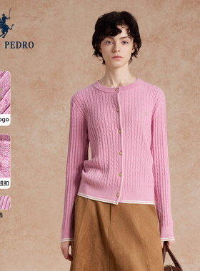 保罗彼得2025秋冬新款针织衫女开衫薄外套时尚圆领毛衣UKECZ00141