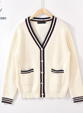 保罗彼得春秋冬新款女长袖毛衣针织衫学院风开衫短外套MFDD34780