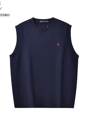 保罗彼得2025年秋季新款男士圆领针织背心保暖时尚马甲MZECB00040