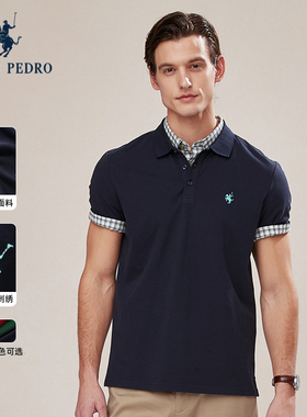 保罗彼得2025夏男短袖T恤POLO衫翻领刺绣上衣专柜同款TCEB43181