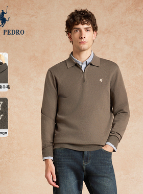 保罗彼得2025秋冬新款男针织衫拉链立领休闲宽松毛衣YXECZ00711