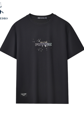 保罗彼得2025夏季新款男短袖T恤圆领印花上衣专柜同款DTEB53090