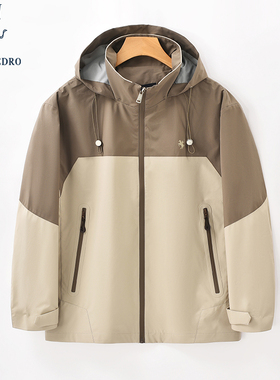 PREA76350 保罗彼得2025年春装新款男休闲连帽轻薄夹克短外套三防