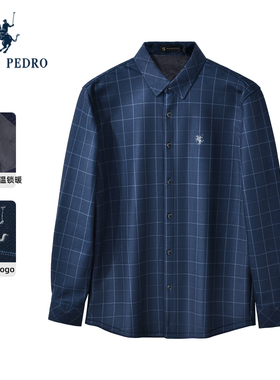 【加绒】保罗彼得2025冬季新款男衬衫格子保暖长袖上衣MMEDC00150