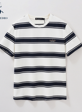 保罗彼得专柜同款男夏季新款时尚条纹潮流百搭短袖T恤TBEB44430