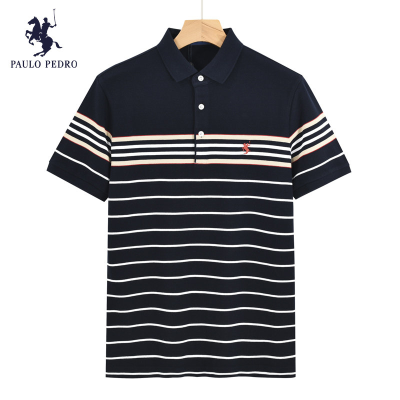 thcb94540保罗彼得专柜款夏季男士男装polo衫t恤翻领条纹纯棉短袖