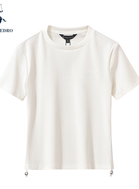 保罗彼得2025夏季新女短袖T恤衫圆领纯色上衣专柜同款NAEB43551