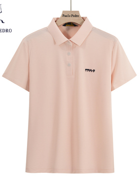 TCCB12141保罗彼得专柜款夏女polo衫翻领冰丝休闲运动宽松短袖