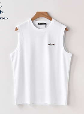 保罗彼得2025夏季新款男士背心洋气潮流刺绣印花透气TBEB65440