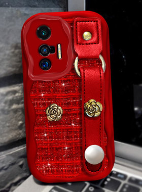 红色针织新年本命年适用VIVOX70手机壳高级感Y37 5G布艺VivoX60pro/2025年X90冬天S18E结婚VivoX70喜庆12女款