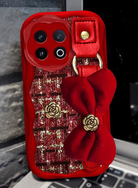 红色新年本命年针织小香风适用iQOO13手机壳新品U5网红Neo7SE保护套9蛇年s12外壳NEO喜庆10结婚Z9x布艺X200