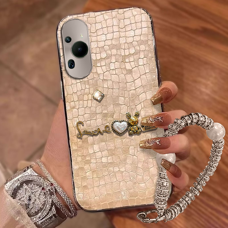 镀银直边鳄鱼纹适用荣耀200手机壳小众华为nova10全包x40i防摔7外壳5Pro新品p30女款50SE高端200Pro高级感