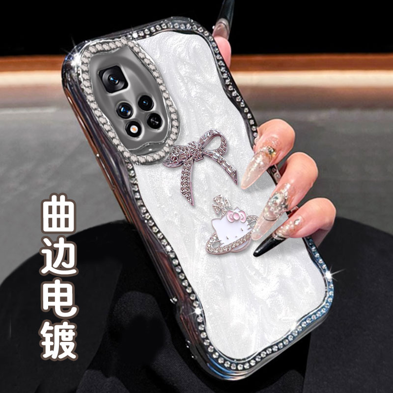 电镀奶油镶钻珠光白，不掉钻，不掉漆