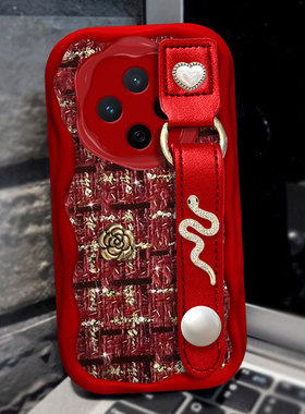 2025蛇年新年款适用Redmi红米Note14手机壳外壳9布艺10 针织11红色14Ultra名媛k30女款11过年k60e喜庆13